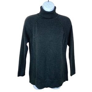 Vintage North Crest Dark Grey Turtleneck Sweater Long Sleeve Cotton Large
